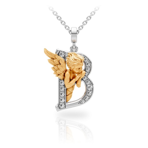 [0059.3] Pendant My Angel B with Diamonds
