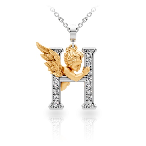[0065.3] Pendant My Angel H with Diamonds