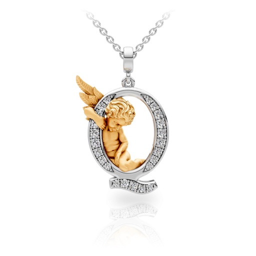 [0074.3] Pendant My Angel Q with Diamonds