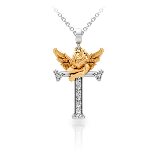 [0077.3] Pendant My Angel T with Diamonds