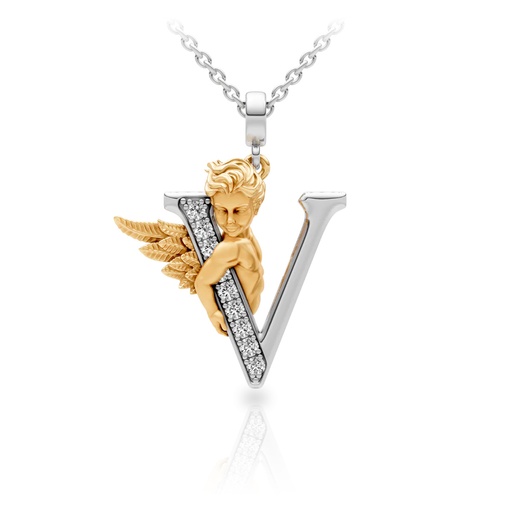 [0079.3] Pendant My Angel V with Diamonds