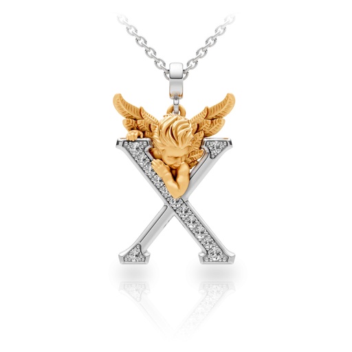 [0081.3] Pendant My Angel X with Diamonds