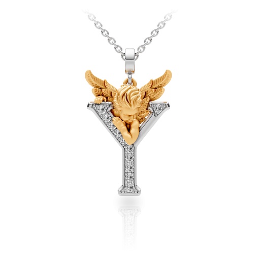 [0082.3] Pendant My Angel Y with Diamonds