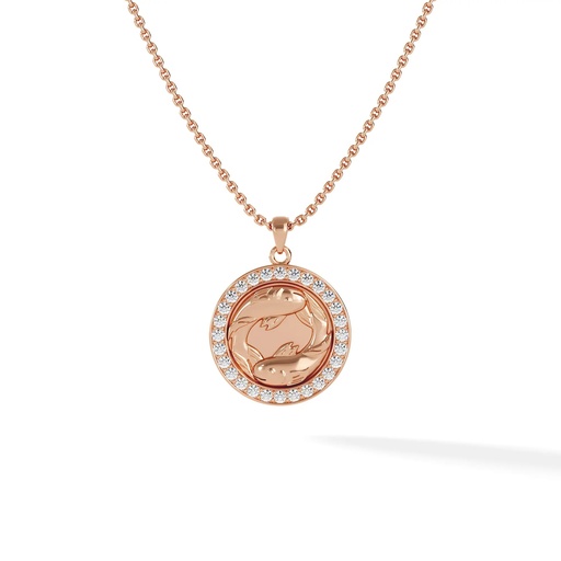 [ZODIAC.PICES.DIA.18K] Pisces Zodiac Pendant - Pave Diamond