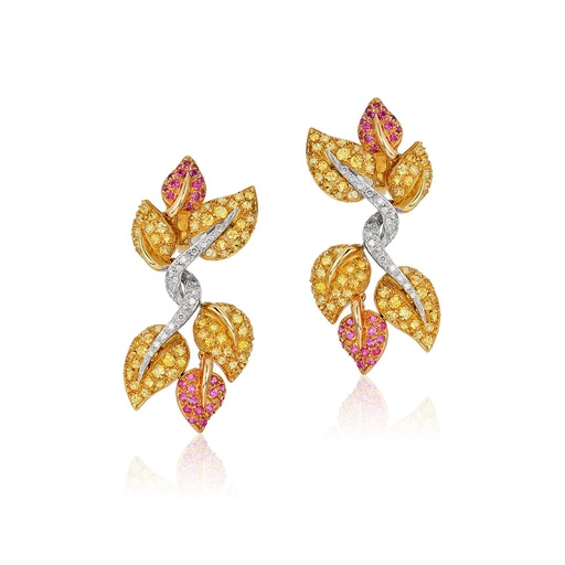 [E4899] Primavera Golden Leaf Earrings