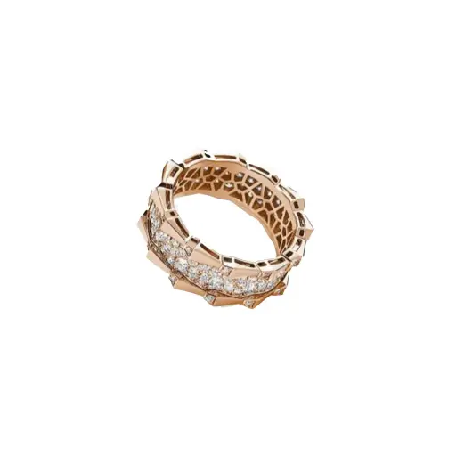 [CSP-R2R?F51#190] Spike Double Row Full Pave Diamond Ring
