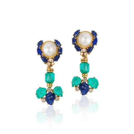 [E1385-9] Princessa Royal Sapphire Earrings