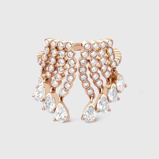 Rose Gold Cascade Ring