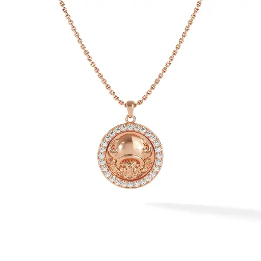 [ZODIAC.AQUARIUS.DIA.18K#2] Aquarius Zodiac Pendant - Pave Diamond