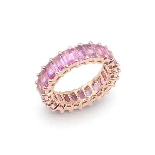 Rose Gold Full Pink Sapphire Eternity Ring