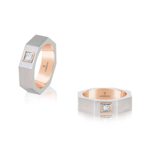 [R595] Rose Gold Princess Cut Diamond Ring Rose Gold