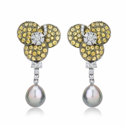 [E-DMN2682-4] Titanium Sole Clover Earrings