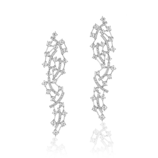 [E4022] White Gold Alaia Constellation Earrings