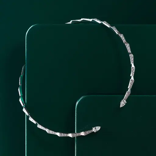 [CSP-O1R?FM1.4#209] Spike Open Full Pavé Diamond Choker