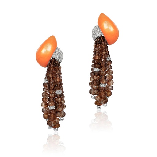 [E4400] White Gold Alice Earrings