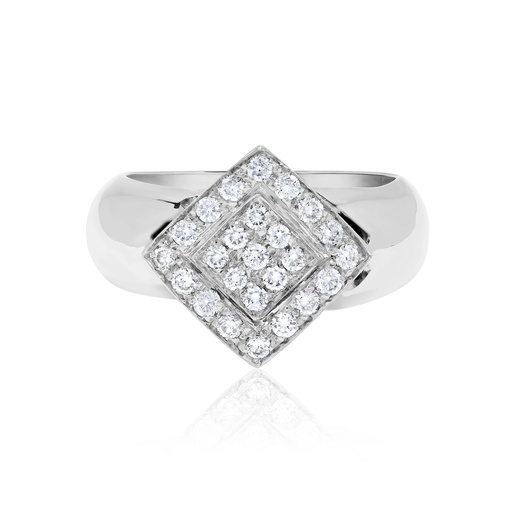 [R710] White Gold Diamond Luxe Ring