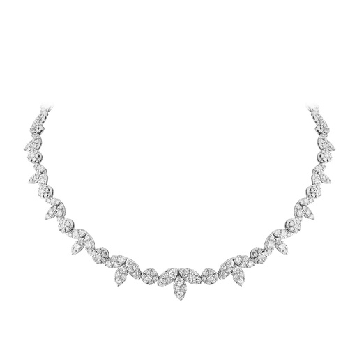 [N5467] White Gold Diamond Necklace