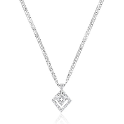 [N33] White Gold Diamond Pendant