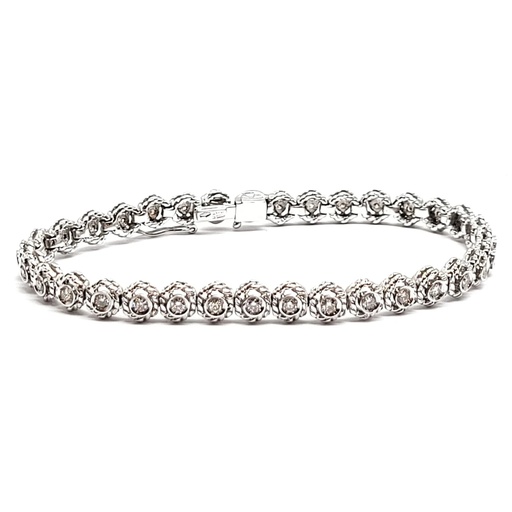[B1339] White Gold Diamond Tennis Bracelet
