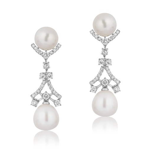 [E4931] White Gold Filippa Dangling Earrings