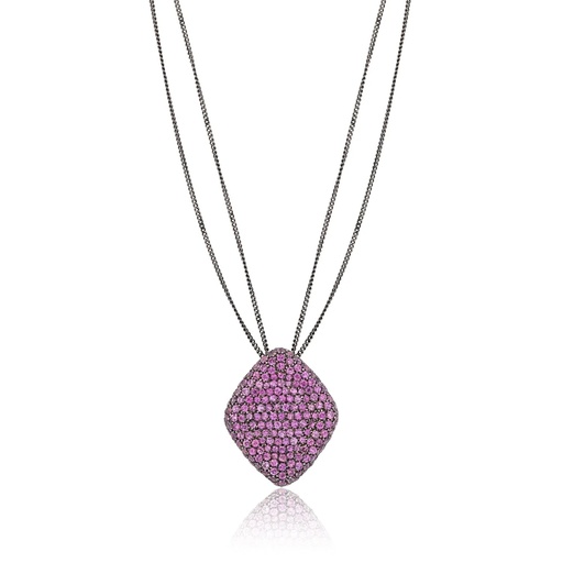 [N394] White Gold Galassia Pink Sapphire Pendant