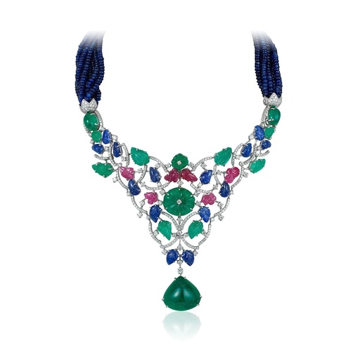 [N-5385MOD] White Gold Garden Of Eden Temptations Necklace