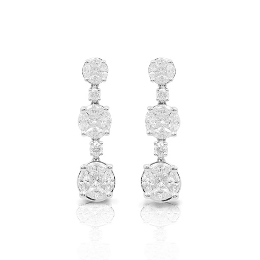 [RAER-10589] White Gold Illusion Drop Earrings