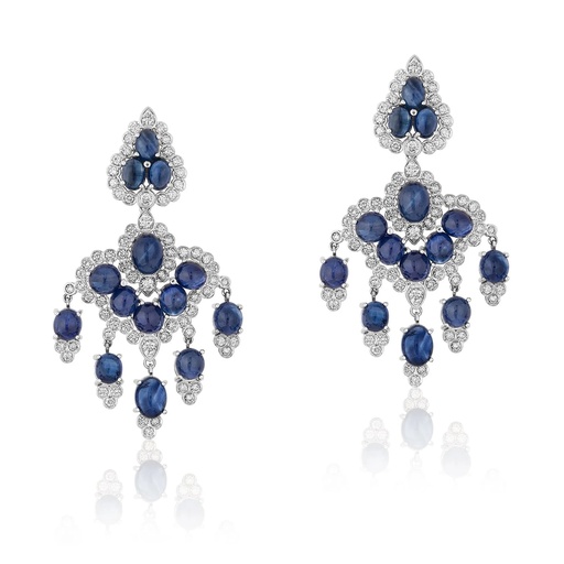 [E-CDZ308] White Gold Inga Dangling Earrings
