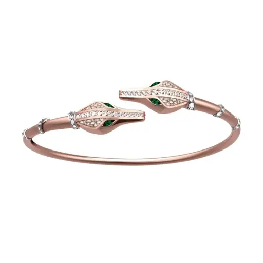 [CCC-BF2?L#221] Caresse de Croco Double Head Flex Diamond Bracelet
