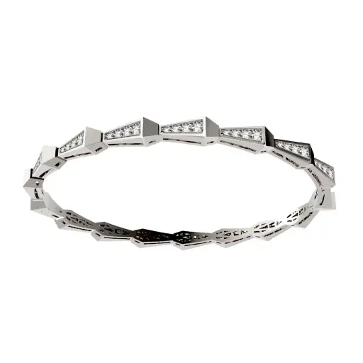 Spike 1 Row Halfway Full Pavé Diamond Bracelet