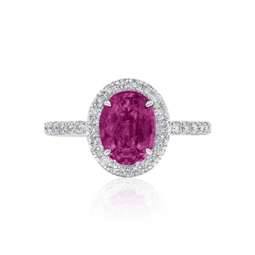 [R-KR12664] White Gold Pink Sapphire Ring