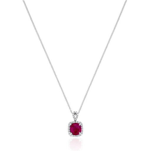 [N-EB06859] White Gold Ruby Pendant