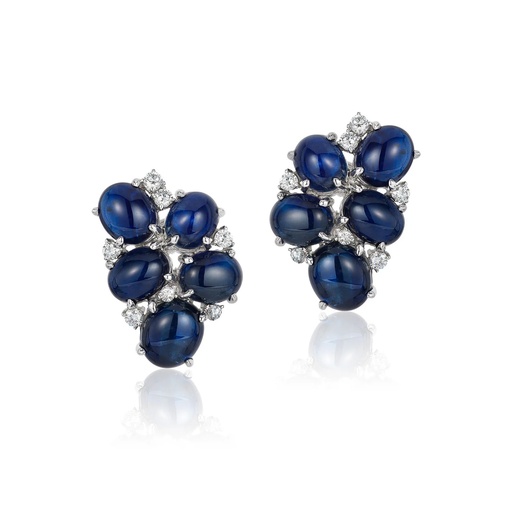 [E-CDZ254-2] White Gold Salia Sapphire Earrings