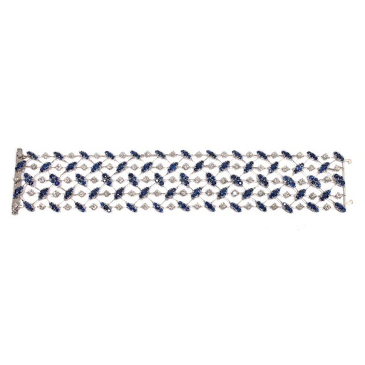 [B5900] White Gold Salima Chain Bracelet