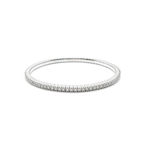 [B-PDA5023-1] White Gold Stretch Tennis Bracelet