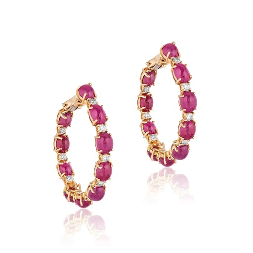 [E5852] Yellow Gold Amore Earrings
