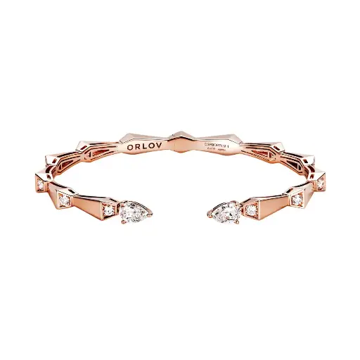 [CSP-BOP?L08#227] Spike Open Light Pavé Diamond Bracelet