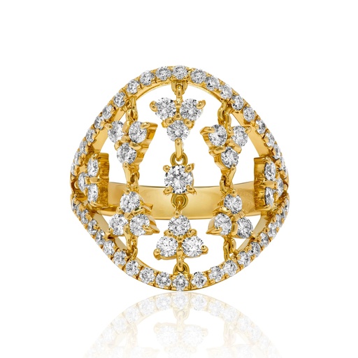 [R3053] Yellow Gold Diamond Ring