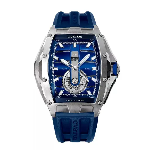 [A01108.4103001#2283] Twin-Time Steel Blue Dial - 41mm