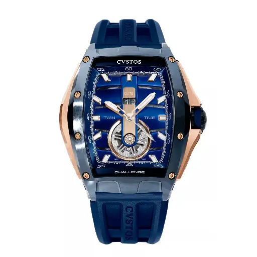 [A01108.4103002#2285] Twin-Time Navy Blue Steel Blue Dial - 41mm
