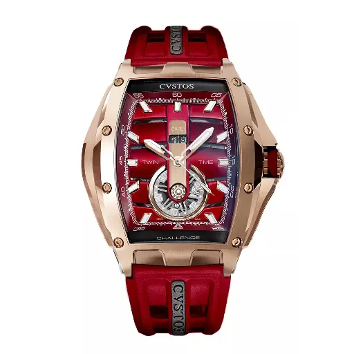 [A01108.4128001#2286] Twin-Time Rose Gold Bordo Dial - 41mm