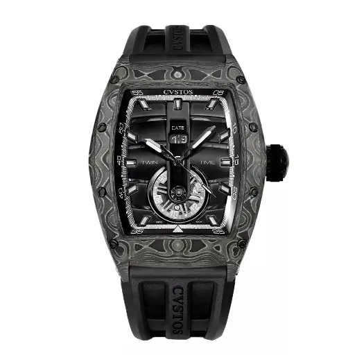 [A01108.4172001#2289] Twin-Time Carbon/Nardo Dial - 41mm