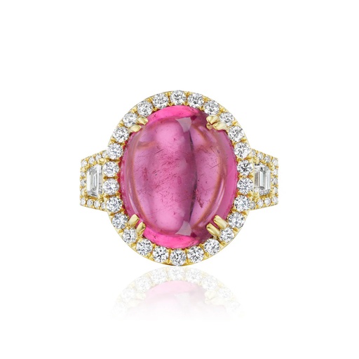 [R-KR16809-R] Yellow Gold Elettra Rubellite Ring