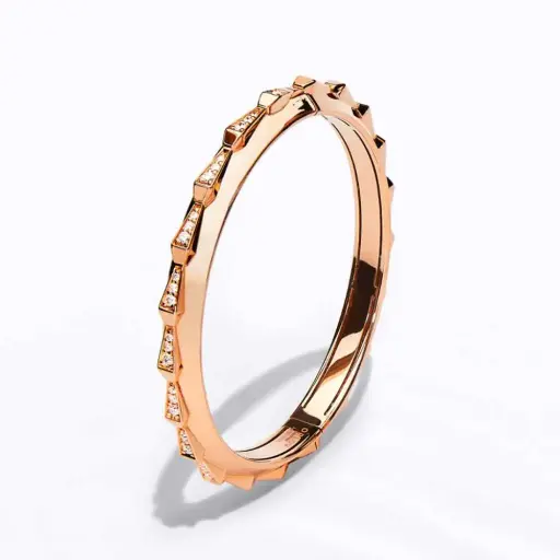 [CSP-BSI?H#229] Spike Signature Half Pavé Diamond Bracelet