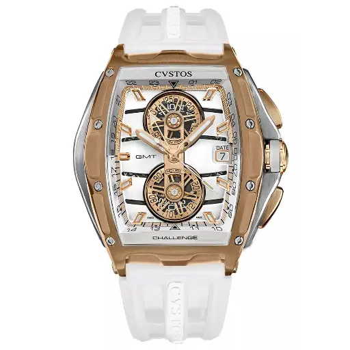 [B01110.4520001#2298] Chrono GMT Rose Gold/White Dial - 45mm