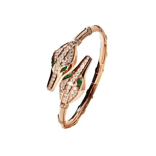 [CCC-B2H?H#231] Caresse de Croco Double Head Diamond Bracelet
