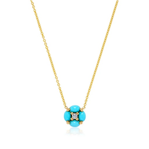 [N-CDZ436] Yellow Gold Oceano Flora Pendant