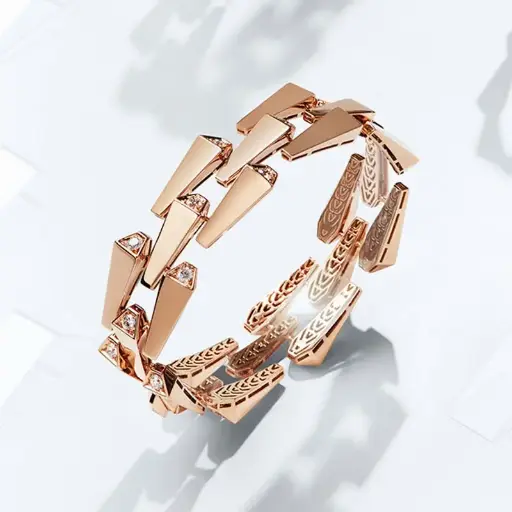 [CSP-B3R?L#232] Spike 3 Row Light Pavé Diamond Bracelet