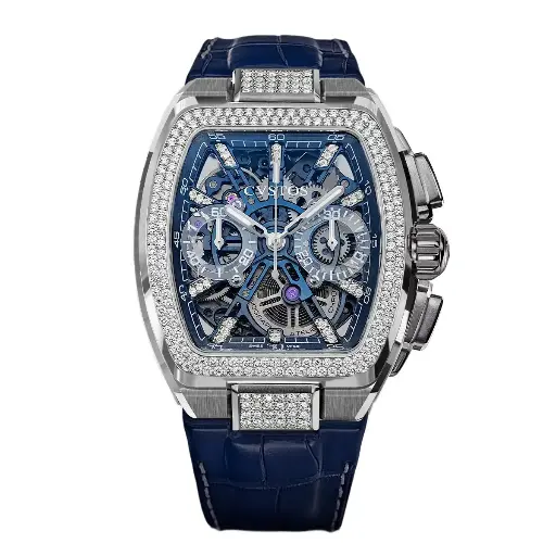 [F00112.4213001#2321] Metropolitan Chrono Titanium Blue SQLT/Diamond - 42mm