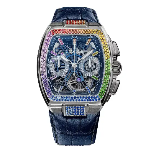[F00112.4213002#2322] Metropolitan Chrono Titanium Blue SQLT/Rainbow - 42mm